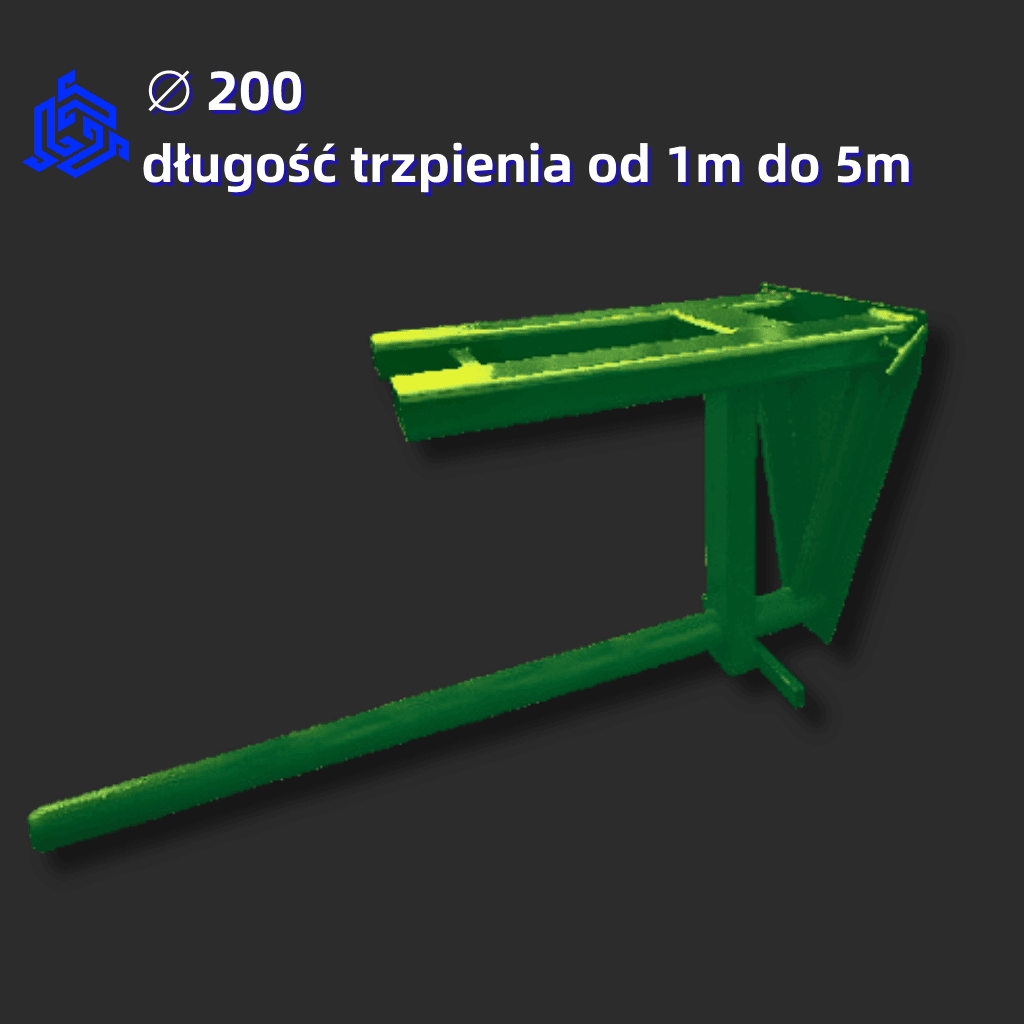 trzpień na widły do kręgów, dywanów fi 200